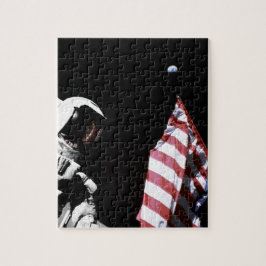 Puzzle NASA Apollo 17 Astronaut Flag Earth Moon Photo