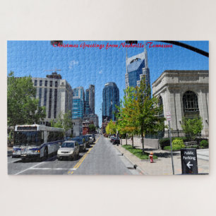 Puzzle Nashville Tennessee. Felicitaciones de Navidad Rom