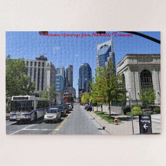 Puzzle Nashville Tennessee. Saludos navideños Jigsaw Pu (Horizontal)
