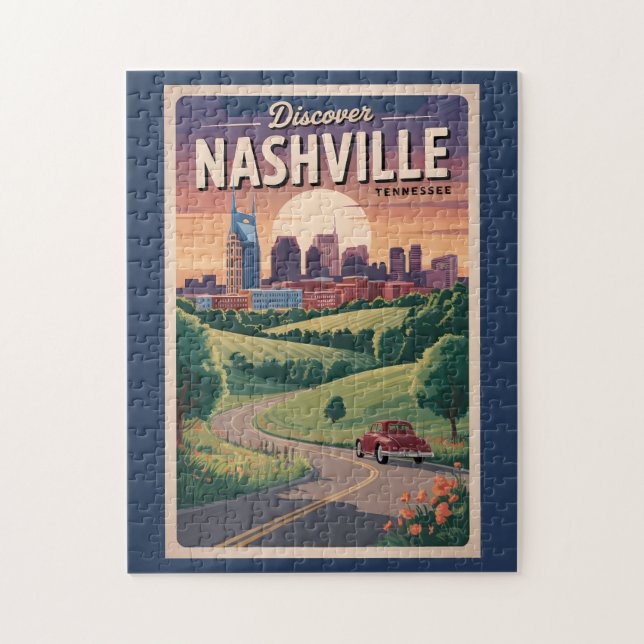 Puzzle Nashville Tennessee Southern Road Travel Art (Vertical)
