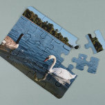 Puzzle Natación en cisne y pato | El Royal Park London<br><div class="desc">Fotografía de viajes Redondo de estanque con cisne y pato en Kensington Gardens the Royal Park London,  Reino Unido Europa.</div>