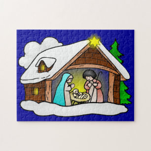 Puzzle Natividad linda del dibujo animado del navidad