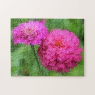Puzzle Naturaleza de las flores de zinnia rosa