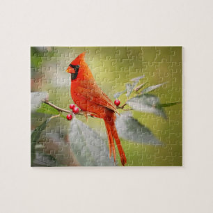 Puzzle Naturaleza de los Navidades del Cardenal Rojo