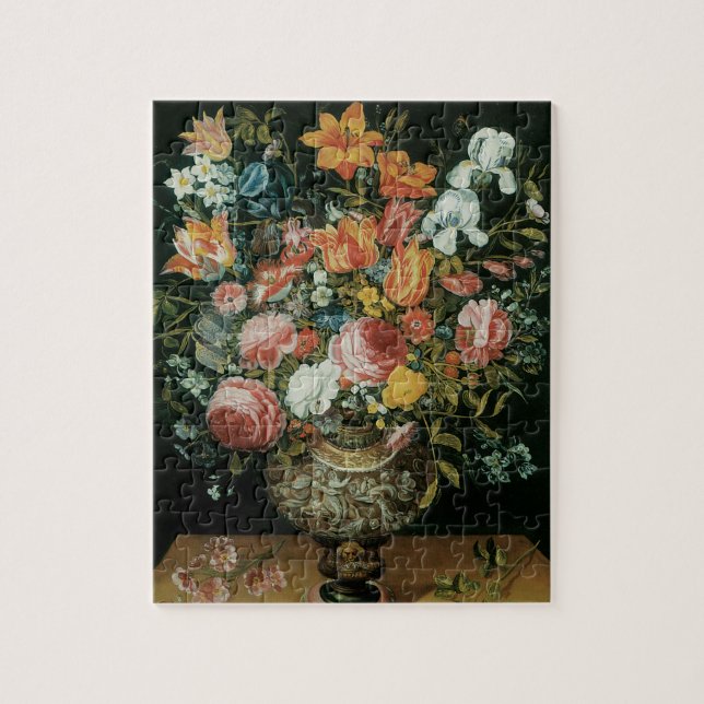 Puzzle Naturaleza muerta barroca antigua: flores en un ja (Vertical)