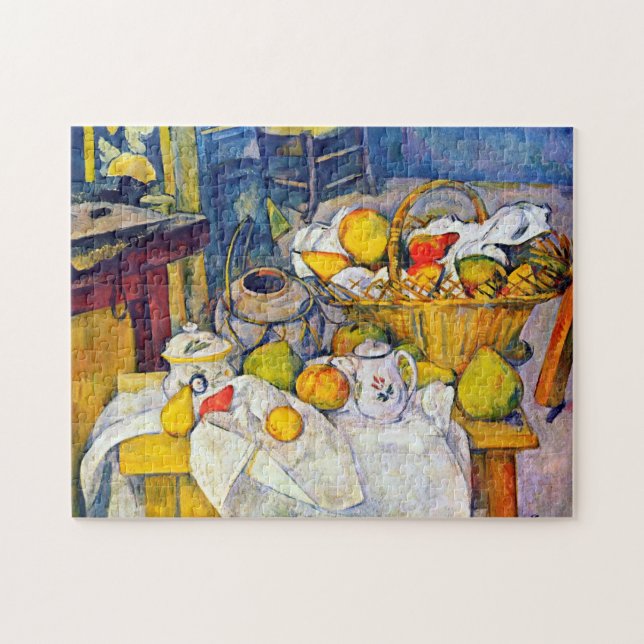 Puzzle Naturaleza muerta con cesta de frutas, Paul Cezann (Horizontal)
