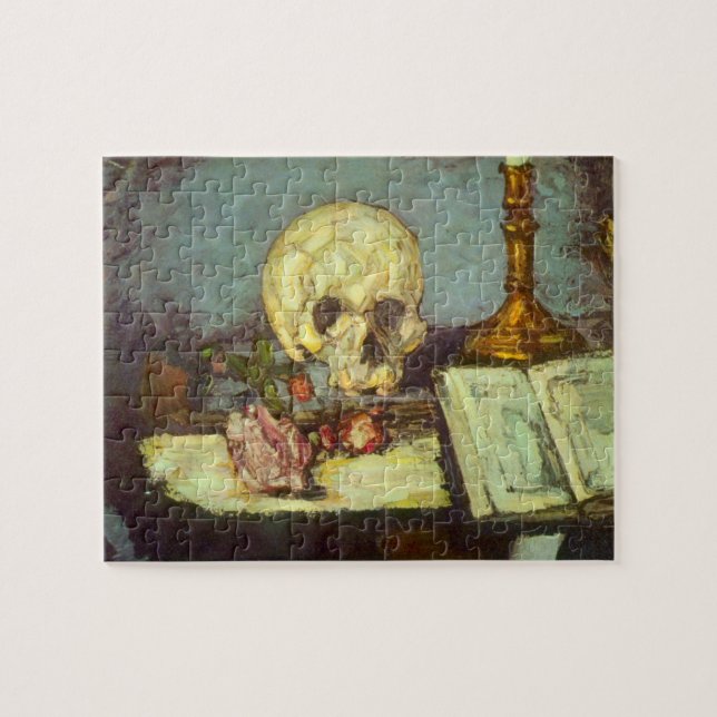 Puzzle Naturaleza Muerta con Cráneo, Vela, Libro de Paul  (Horizontal)