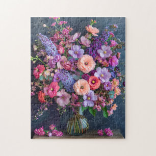 Puzzle Naturaleza muerta con Delphiniums y Ranunculus