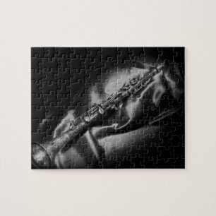 Puzzle Naturaleza muerta de clarinete antiguo, B&W
