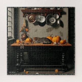 PUZZLE NATURALEZA MUERTA DEL VIEJO MUNDO CON GATO