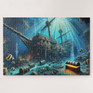Puzzle Naufragio de barco pirata hundido tesoro del mar p