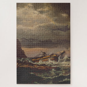 Puzzle Naufragio en la costa noruega por Johan Dahl 