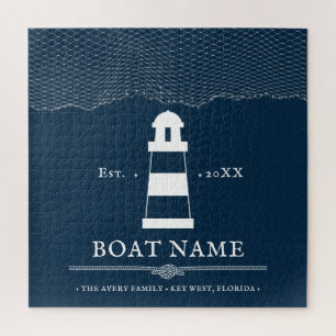 Puzzle Nautical Bote Name Faro personalizado