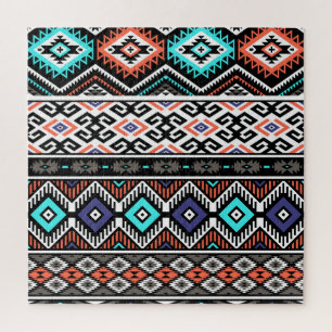 Puzzle Navajo Tribal Retro: Sin Marea Geométrica.