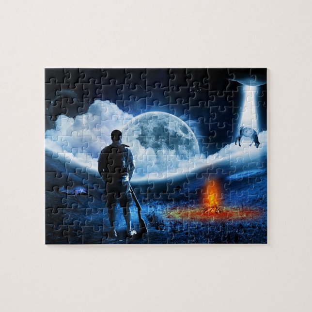 Puzzle Nave Espacial de Abducción de Ganado Alienígena OV (Horizontal)
