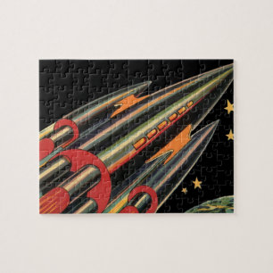Puzzle Nave espacial de ciencia ficción vintage por Space