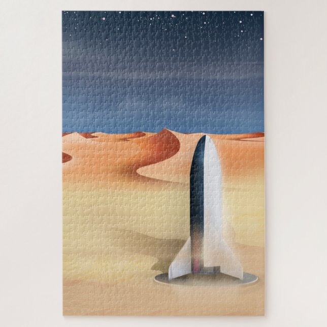 Puzzle Nave espacial en el planeta Marte (Vertical)