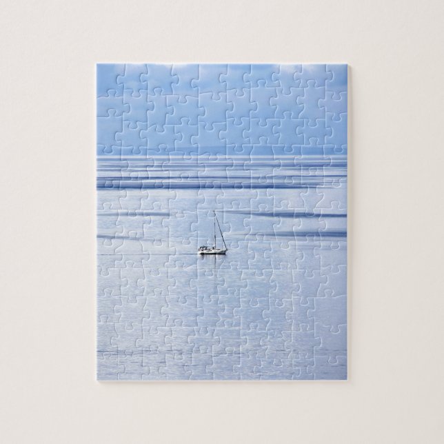 Puzzle Navegación por mar, náutica, cielo de agua azul (Vertical)