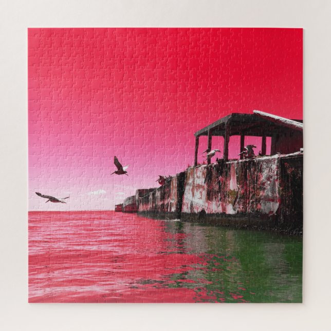 Puzzle naves de hormigón kiptopeke y pájaros soñar (Vertical)