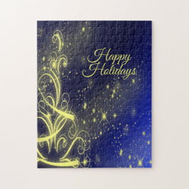 Puzzle Navidad Árbol Fiesta Oro Estrellas Naval Vacacione