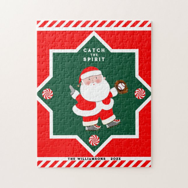 Puzzle Navidad béisbol personalizada (Vertical)