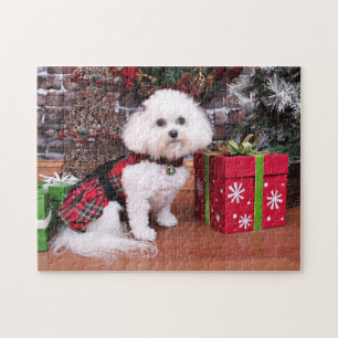 Puzzle Navidad - Bichon Frise - Mia