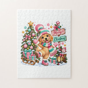 Puzzle Navidad con Retriever Dorado