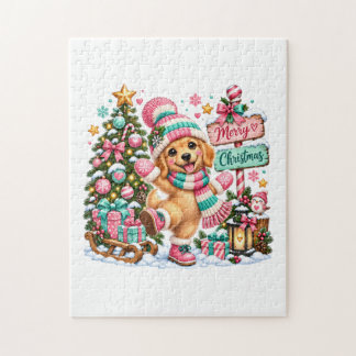 Puzzle Navidad con Retriever Dorado