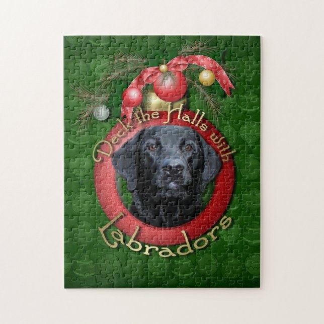 Puzzle Navidad - cubierta los pasillos - Labradors - (Vertical)