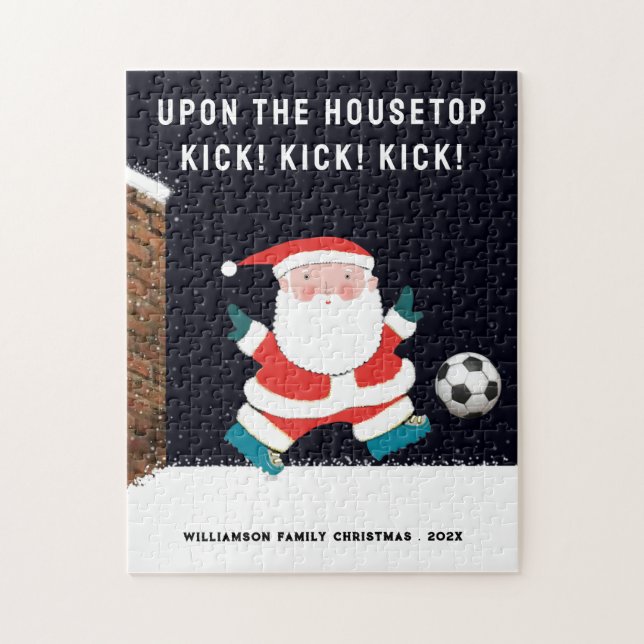 Puzzle Navidad de fútbol personalizada (Vertical)