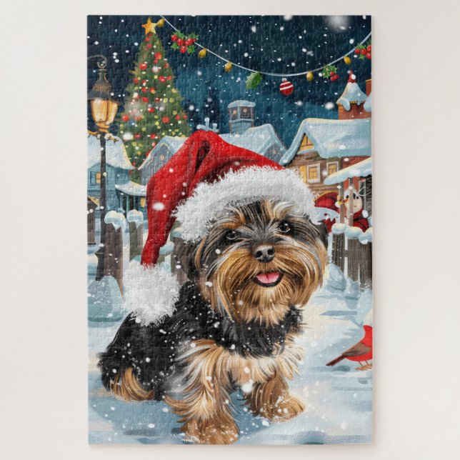 Puzzle Navidad de invierno Biewer Terrier Dog Wonderland  (Vertical)