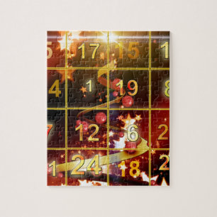 Puzzle Navidad de oro de la puerta del calendario del