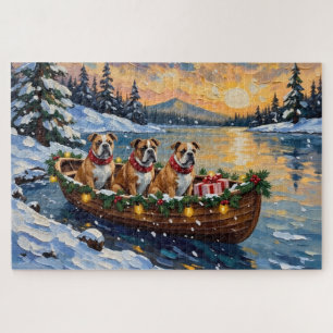 Puzzle Navidad del barco de Navidad del Bulldog