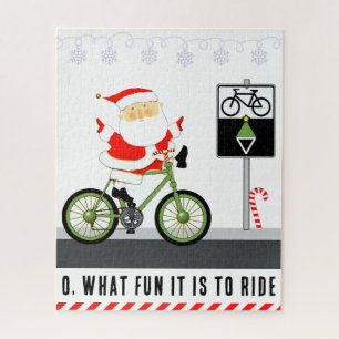 Puzzle Navidad en bicicleta de Papá Noel
