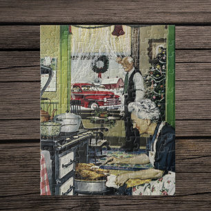 Puzzle Navidad en la cocina de una antigua casa con estil