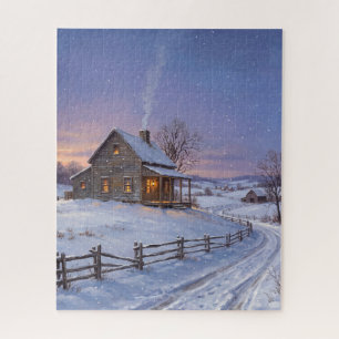 Puzzle Navidad en una granja del siglo XIX
