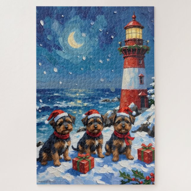 Puzzle Navidad Faro Affenpinscher Fiesta (Vertical)