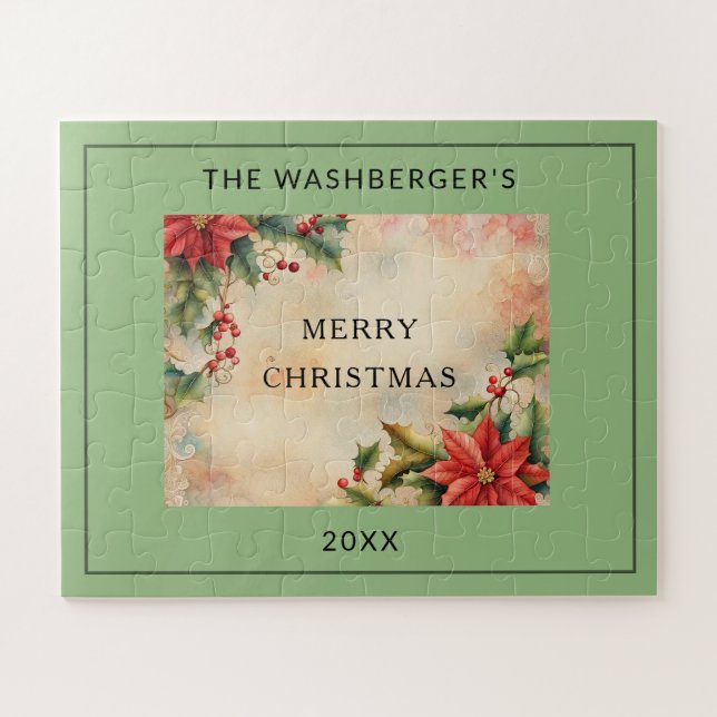 Puzzle Navidad Feliz personalizada (Horizontal)