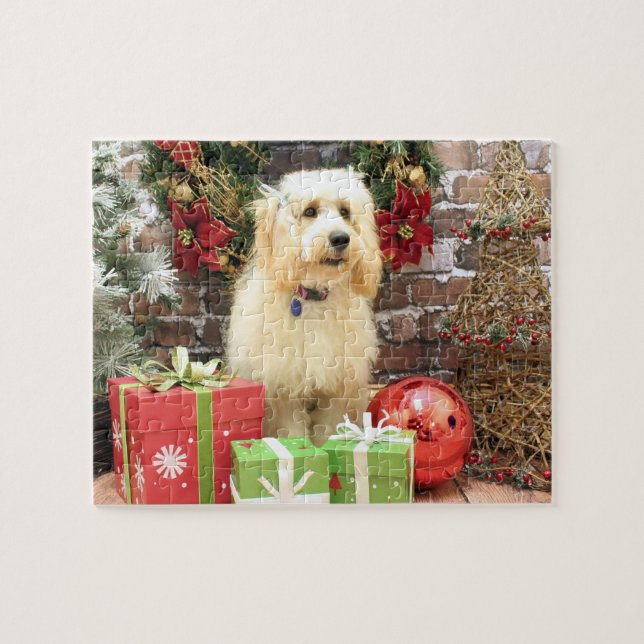 Puzzle Navidad - GoldenDoodle - laberíntico (Horizontal)