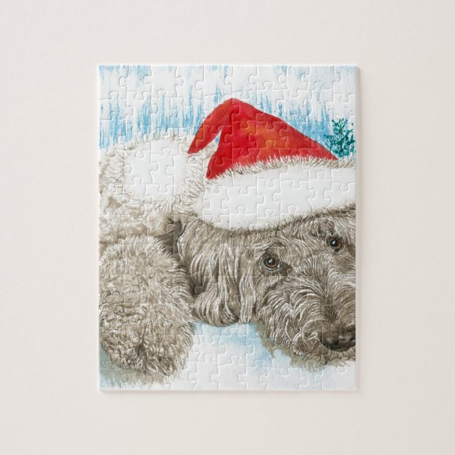 Puzzle Navidad Labradoodle (Vertical)