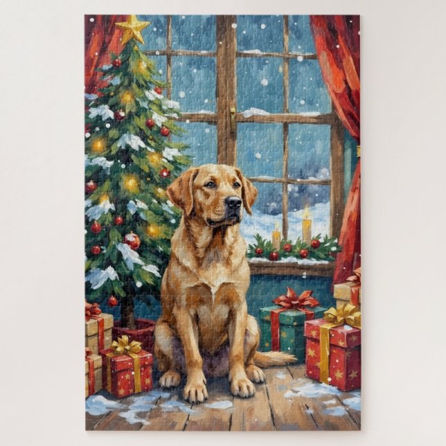 Puzzle Navidad Labrador Bajo El Árbol (Vertical)