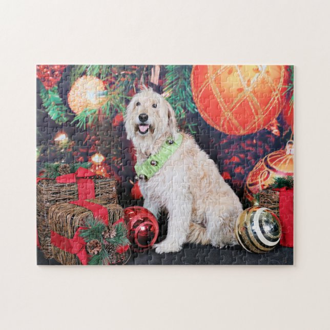 Puzzle Navidad - margarita - Goldendoodle (Horizontal)