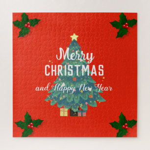 Puzzle Navidad moderna y feliz año nuevo