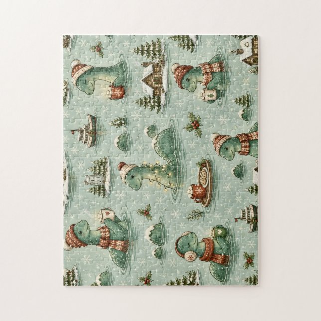 Puzzle Navidad Nessie Monstruo del Lago Ness Acogedores C (Vertical)