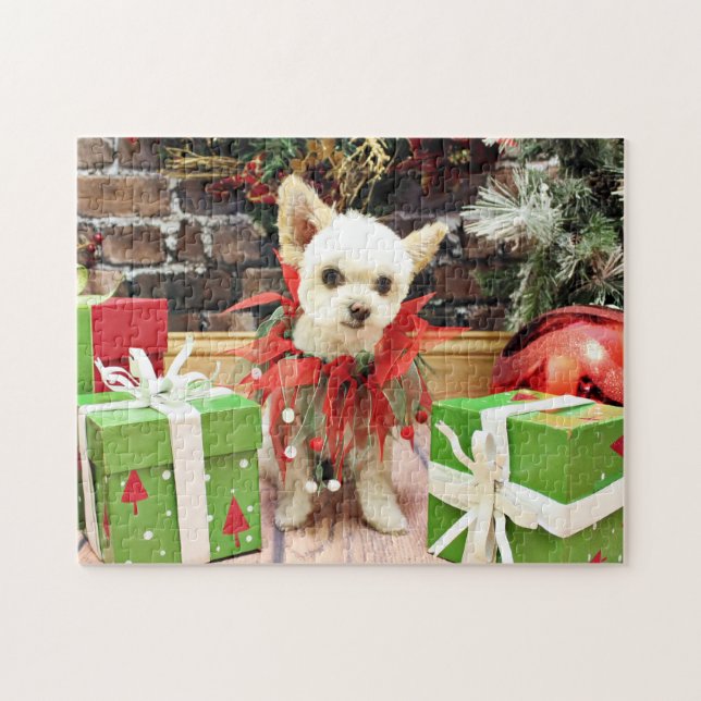 Puzzle Navidad - Pomeranian X - margarita (Horizontal)