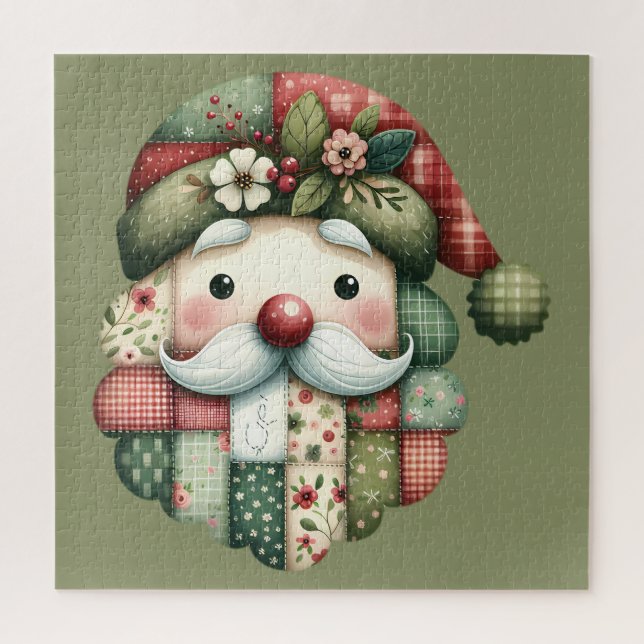 Puzzle Navidad Popular de Santa de Parche Caprichoso (Vertical)