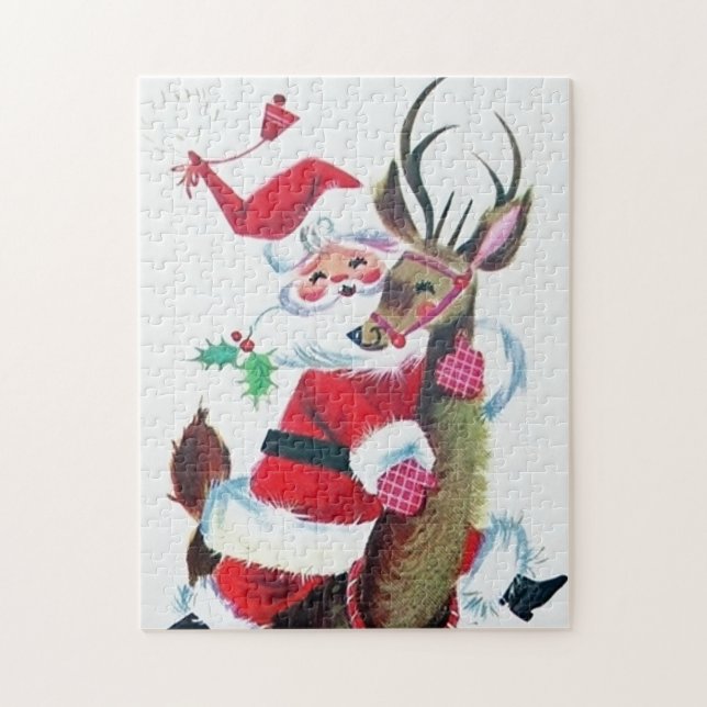 Puzzle Navidad retro Santa del vintage (Vertical)