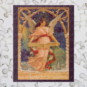 Puzzle Navidad Vintage, Ángel Victoriano Leyendo la Bibli