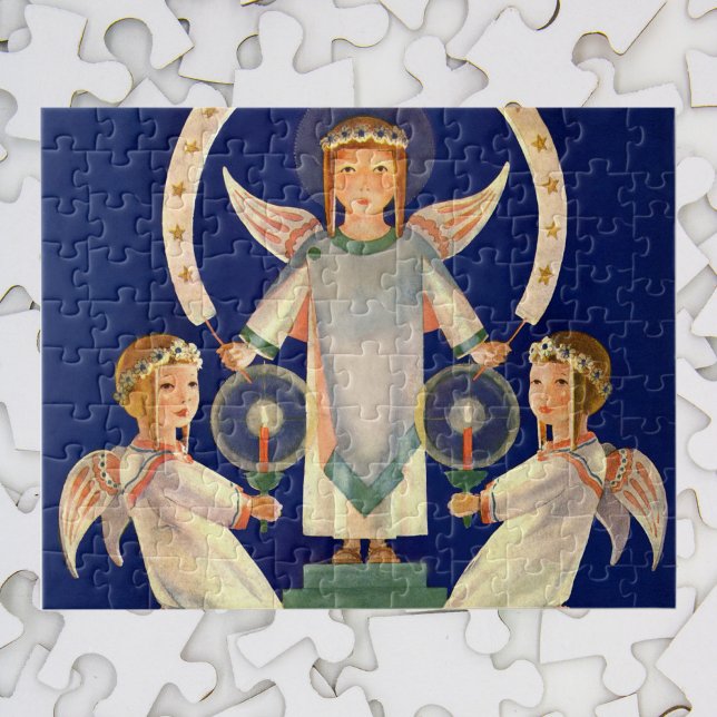 Puzzle Navidad vintage, ángeles escandinavos de Santa Luc (Subido por el creador)