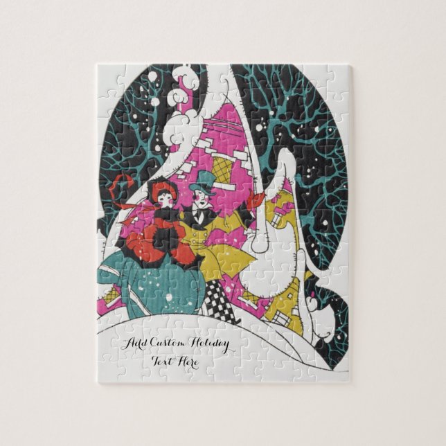 Puzzle Navidad Vintage, gente elegante de la ciudad victo (Vertical)